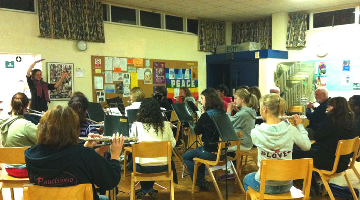 'Adopted' composer Ruta leading a rehearsal, 30th September 2011