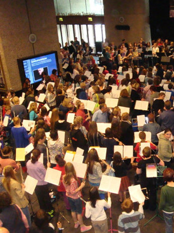The massed flute choir
