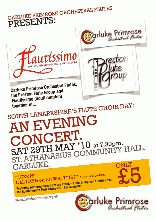 Poster for evening concert in Carluke
